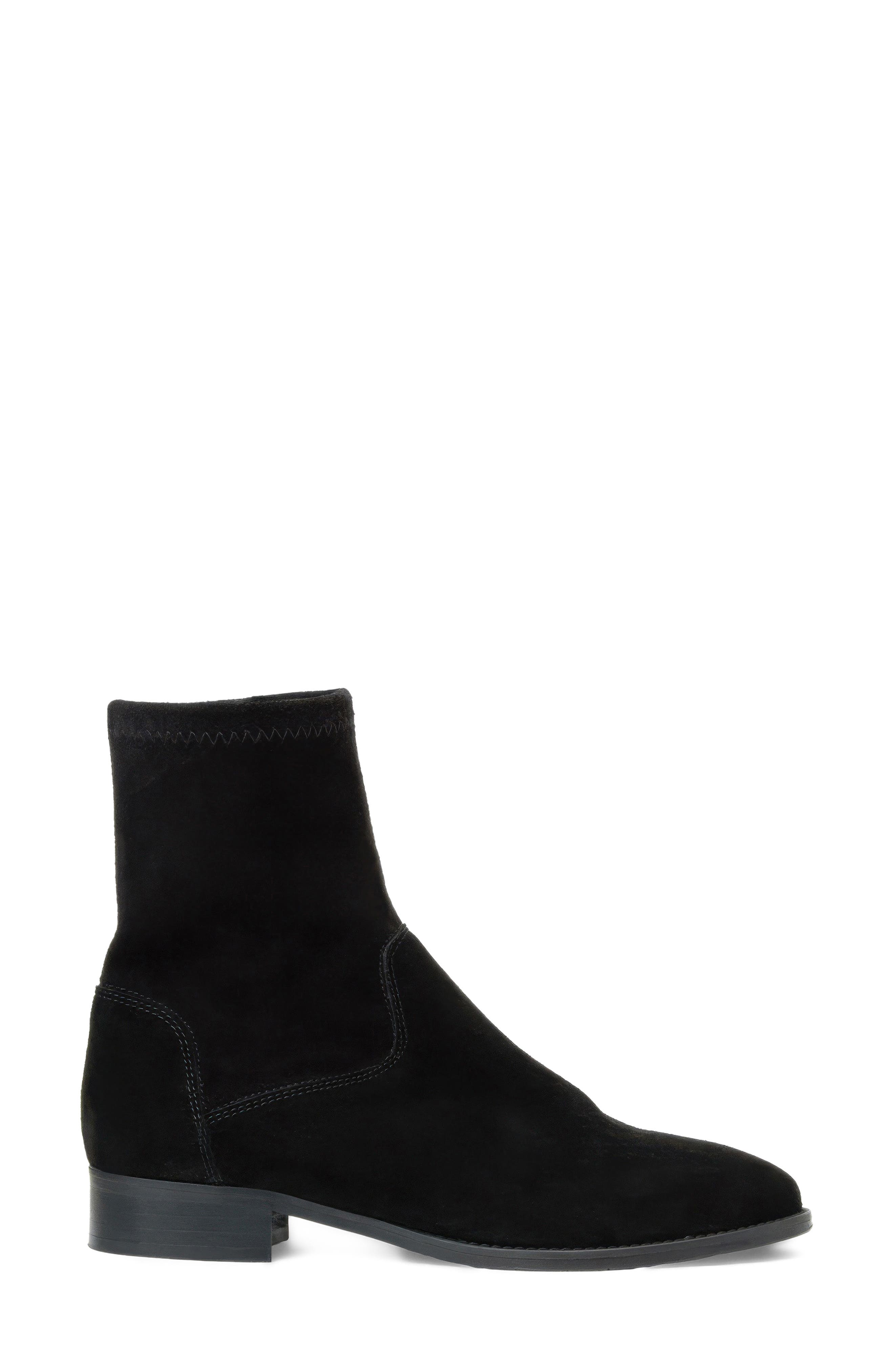 Sabrena Low Waterproof Bootie, Alternate, color, BLACK SUEDE