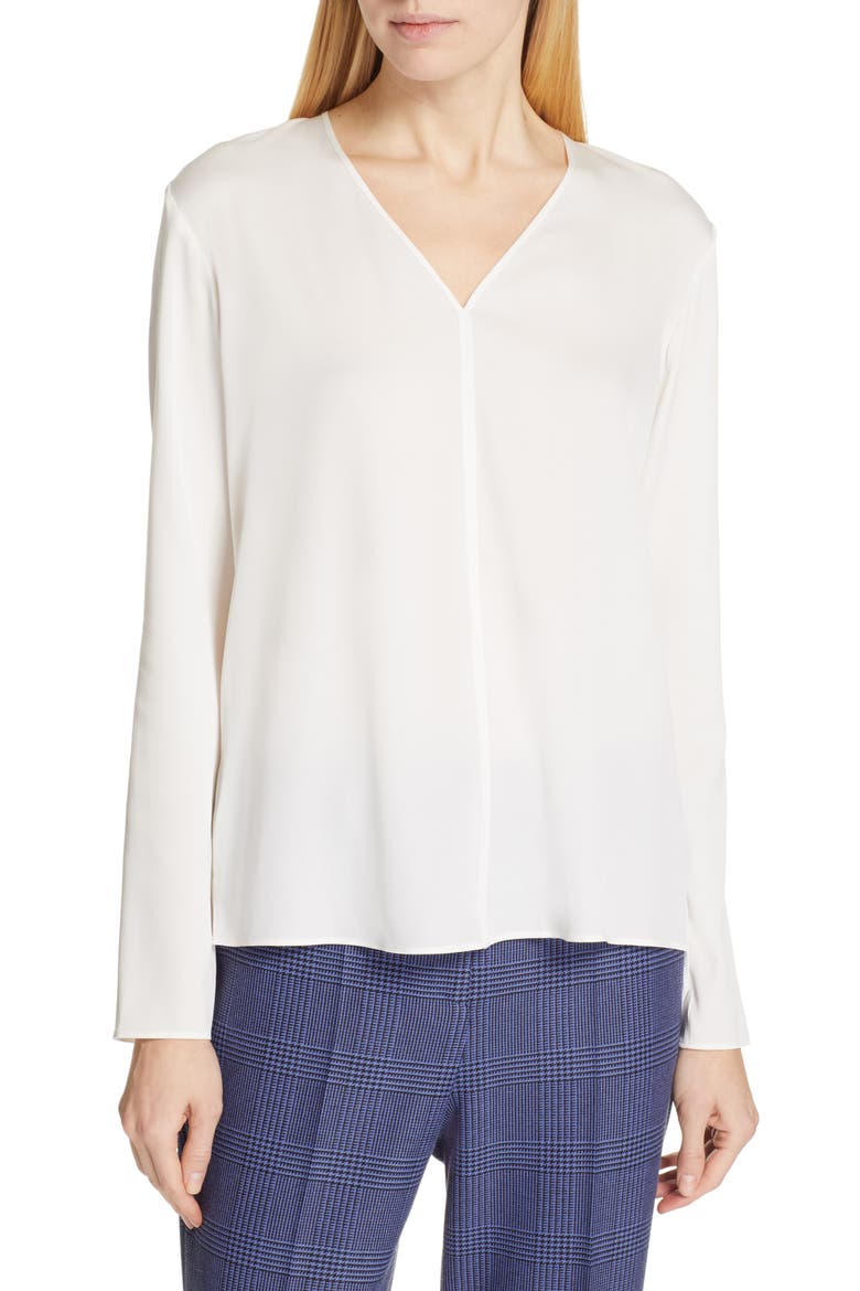 Ivala Stretch Silk Blouse, Main, color, VANILLA LIGHT