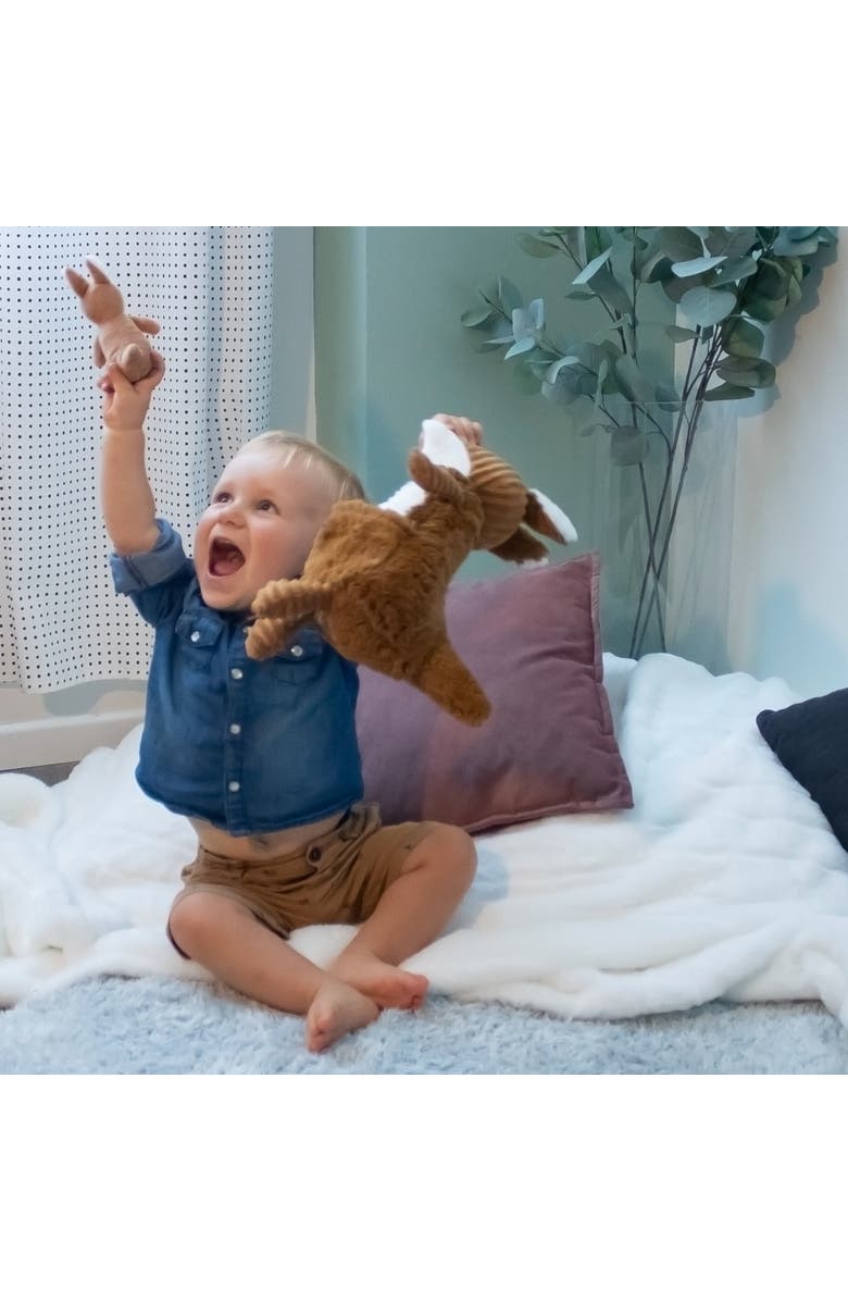 Les Ptipotos Kangaroo Mom & Her Baby - Secret Keeper Plush Toy, Eco-Friendly, Soft & Washable, Alternate, color, Brown Sugar