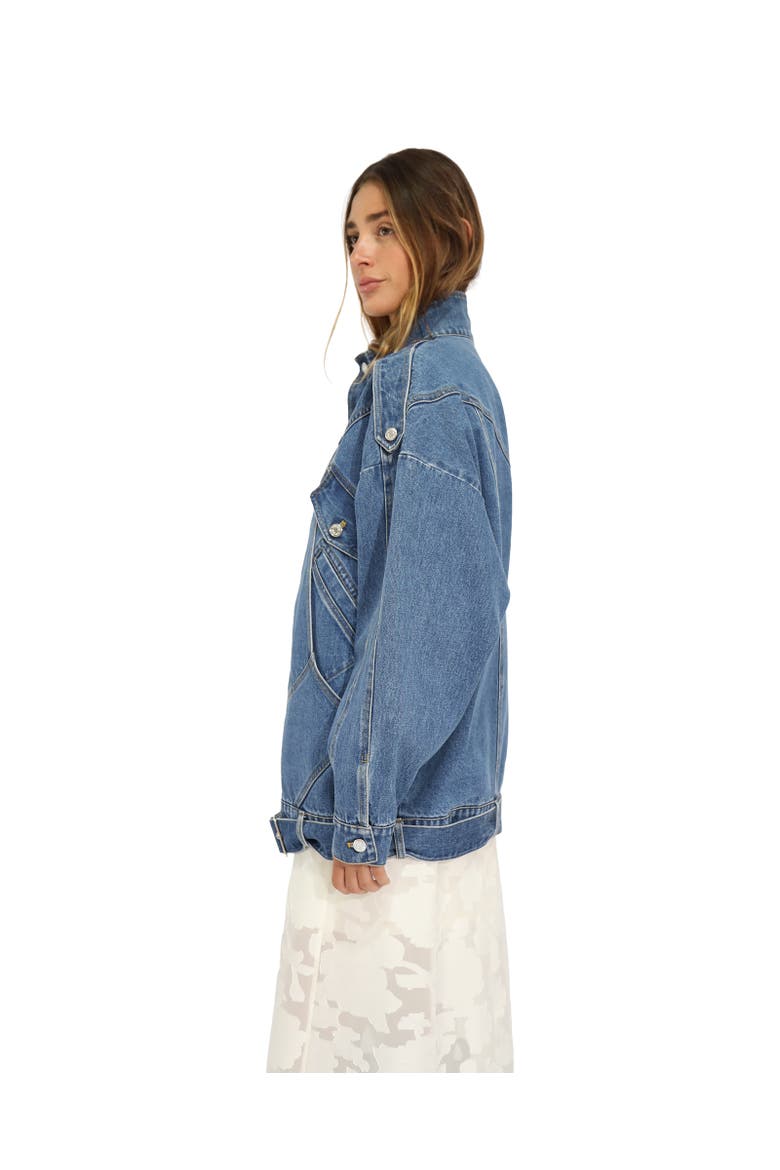 Downtown Denim Oversized Jacket, Alternate, color, Dark Blue
