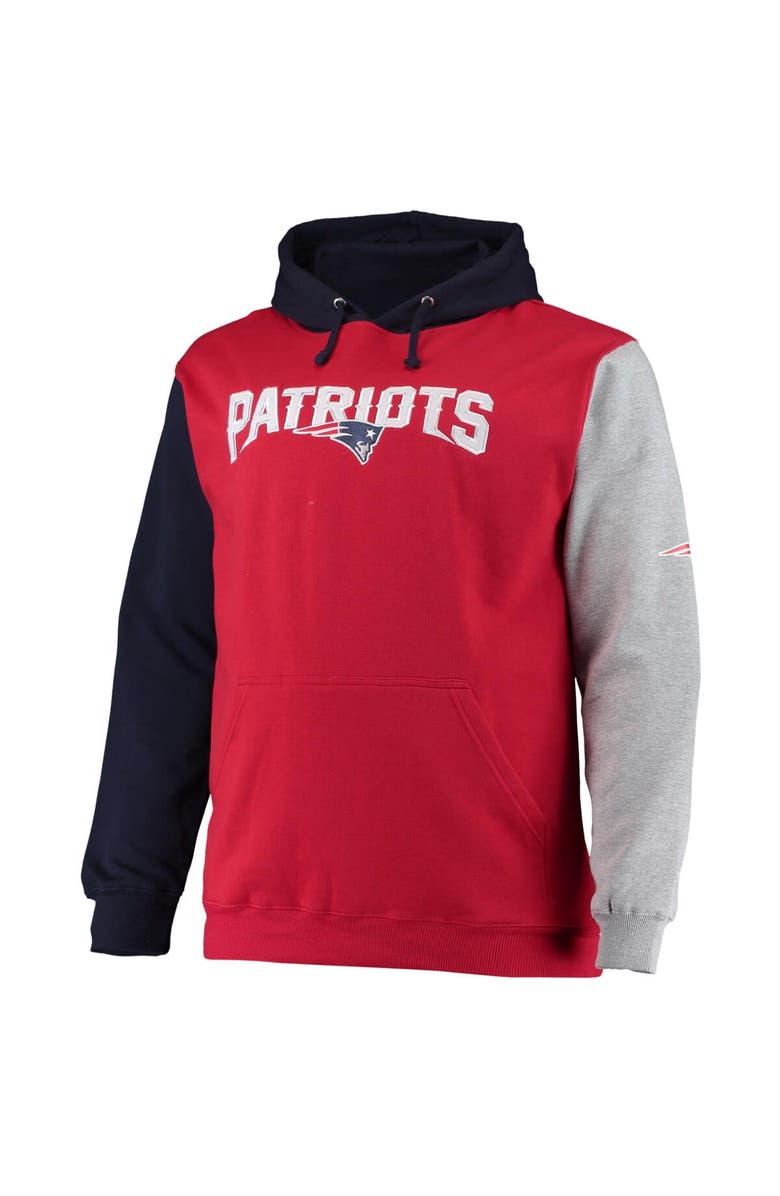 PROFILE Men's Navy/Red New England Patriots Big & Tall Pullover Hoodie, Alternate, color, 