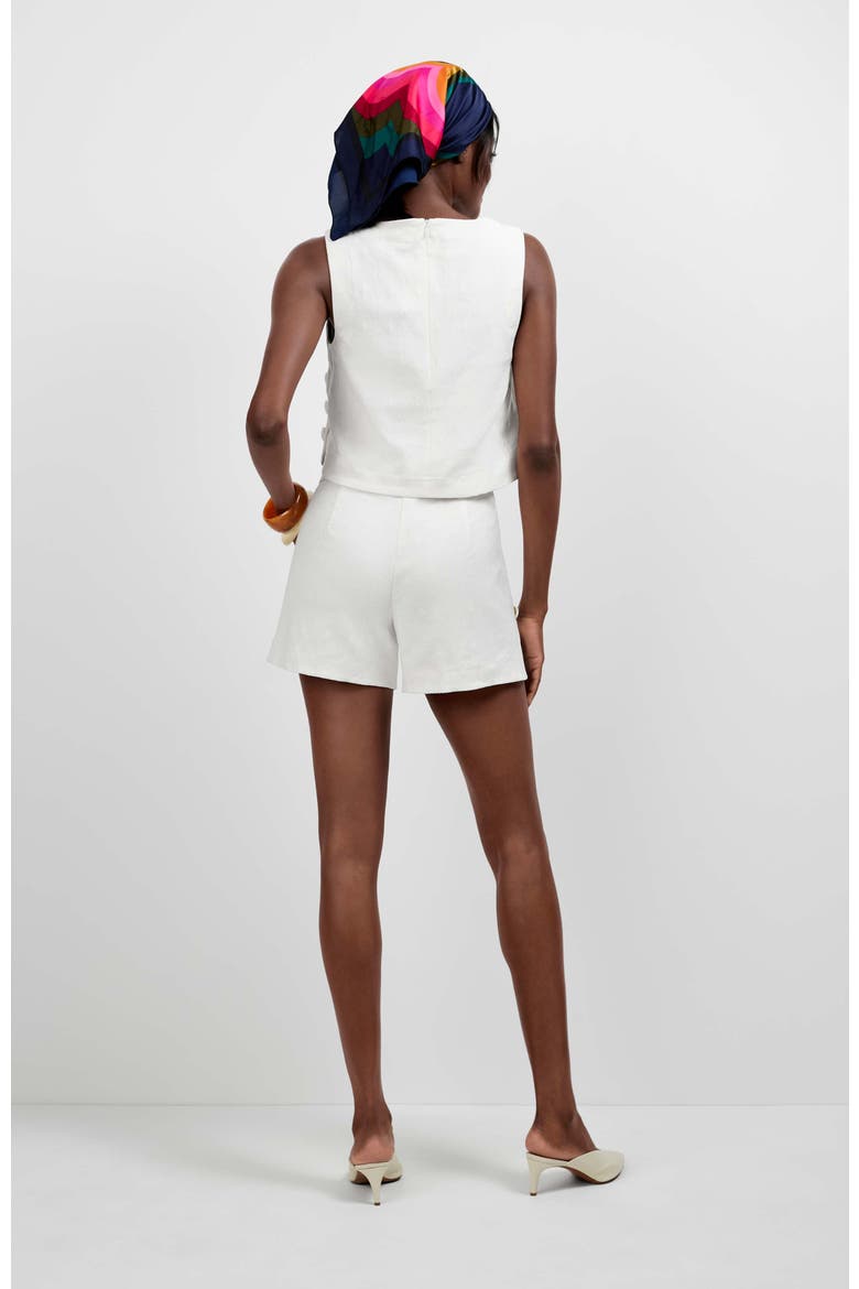 Siara Button Side Top, Alternate, color, Whitewash