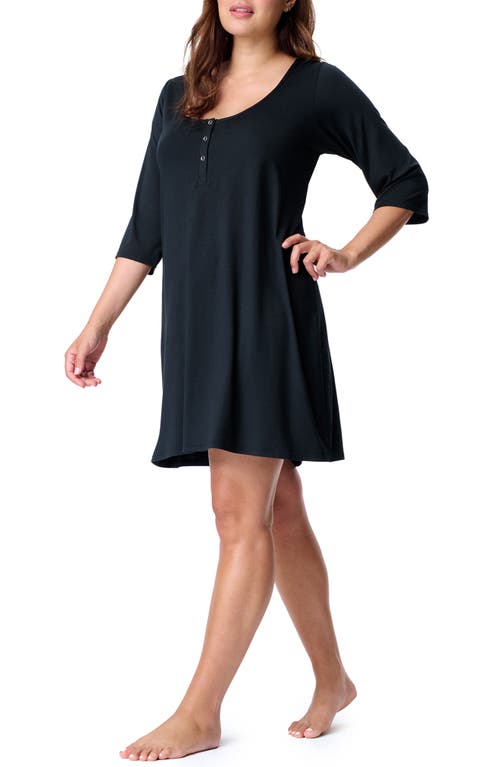 Motherhood Maternity Maternity Sleep Henely Nightgown With Nursing Access In Black