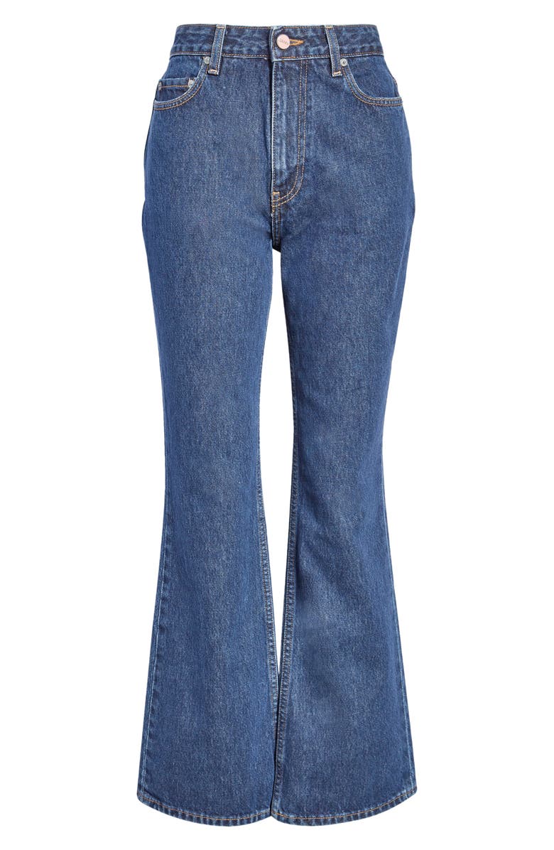 Ganni Betzy Organic Cotton Flare Jeans, Alternate, color, 