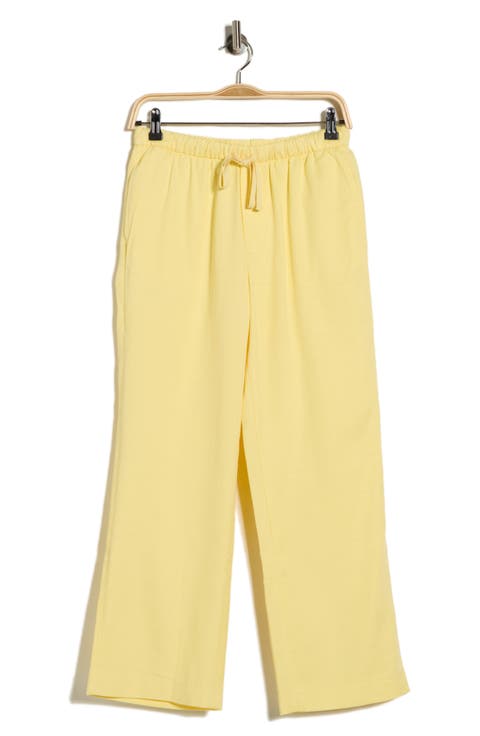 Crop Wide Leg Cotton Blend Pull-On Pants