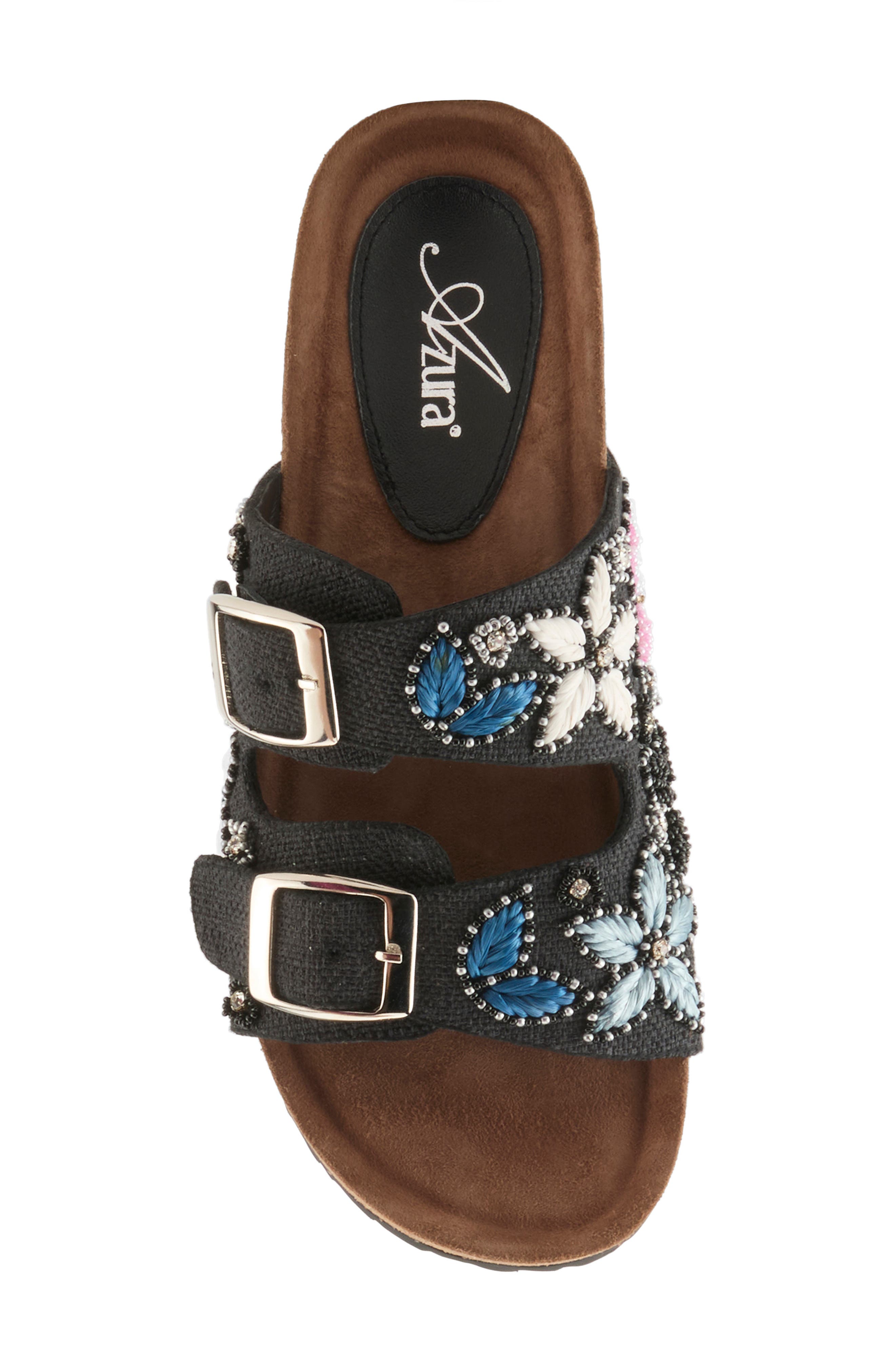 AZURA BY SPRING STEP Miraflores Platform Wedge Slide Sandal, Alternate, color, Black Multi