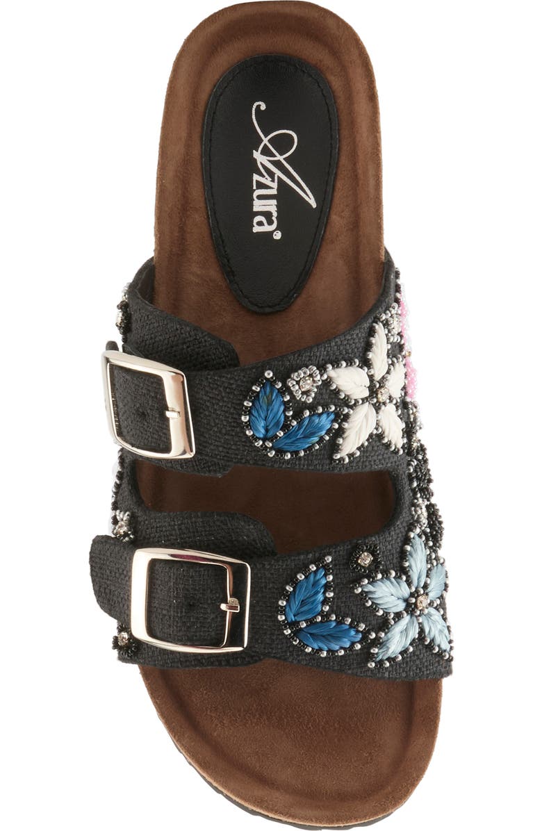 AZURA BY SPRING STEP Miraflores Platform Wedge Slide Sandal, Alternate, color, Black Multi