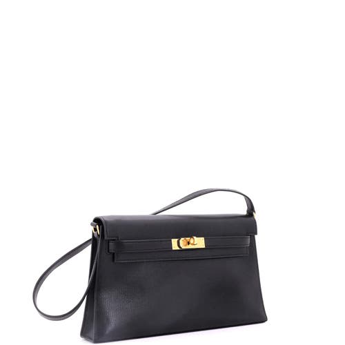 Pre-owned Hermes Hermes Kelly Elan Shoulder Bag Chevre Chamkila In Black