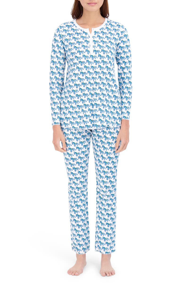 Roller Rabbit Long Sleeve Pajamas, Main, color, 