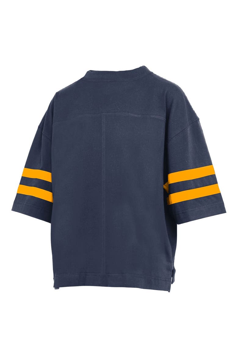 Women's Pressbox  Navy Michigan Wolverines Wayne Tyler Cropped T-Shirt, Alternate, color, Navy