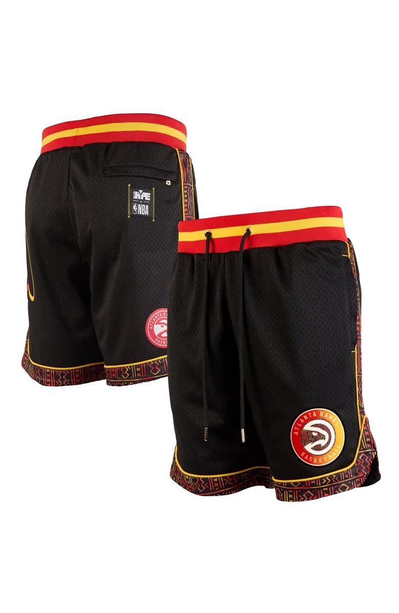 Two Hype Men's NBA x Two Hype  Black Atlanta Hawks Culture & Hoops Collection Premium Mesh Shorts, Main, color, 