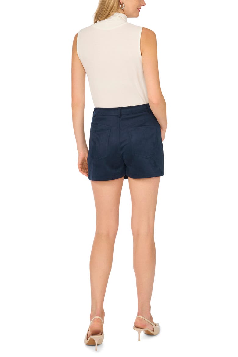 Cross Front Faux Suede Miniskirt Skort, Alternate, color, NAVY CRUSH