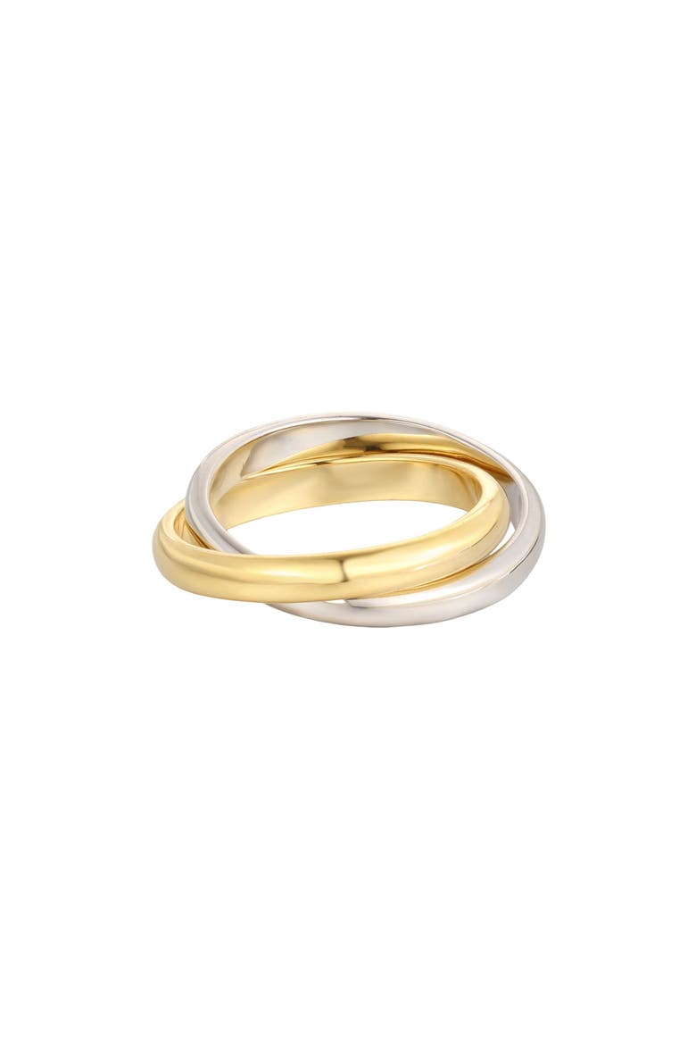 Set of 4 Mixed Metal Wavy Stackable Rings, Alternate, color, GOLD/ SILVER