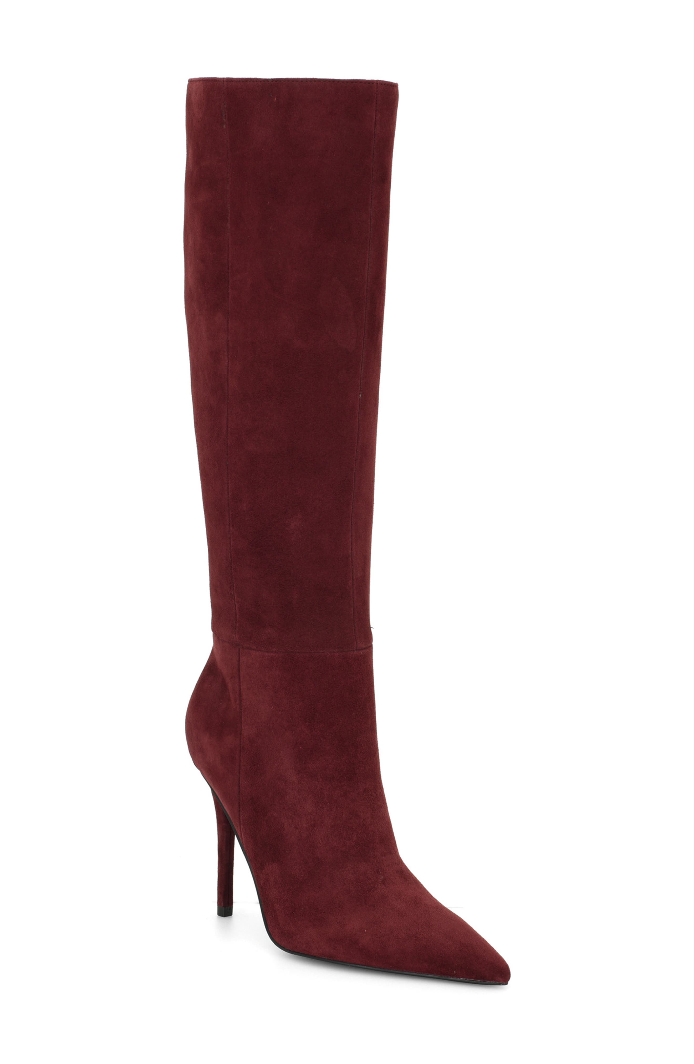 Cherri Faux Leather Knee High Boot, Main, color, DARK RED
