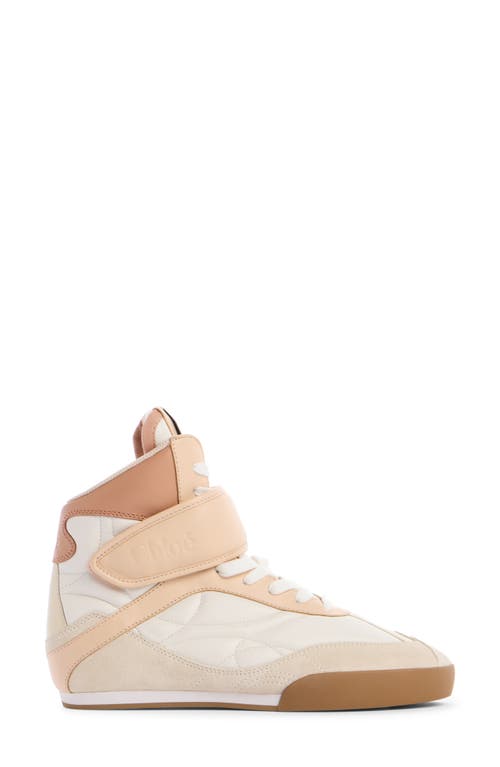 Chloé Kick Low Leather Lace-up Sneakers In Tender Peach