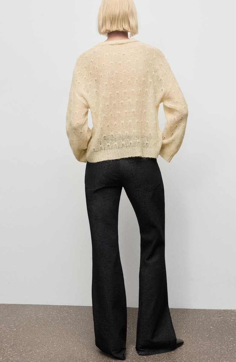 MANGO Pointelle Sweater, Alternate, color, Ecru