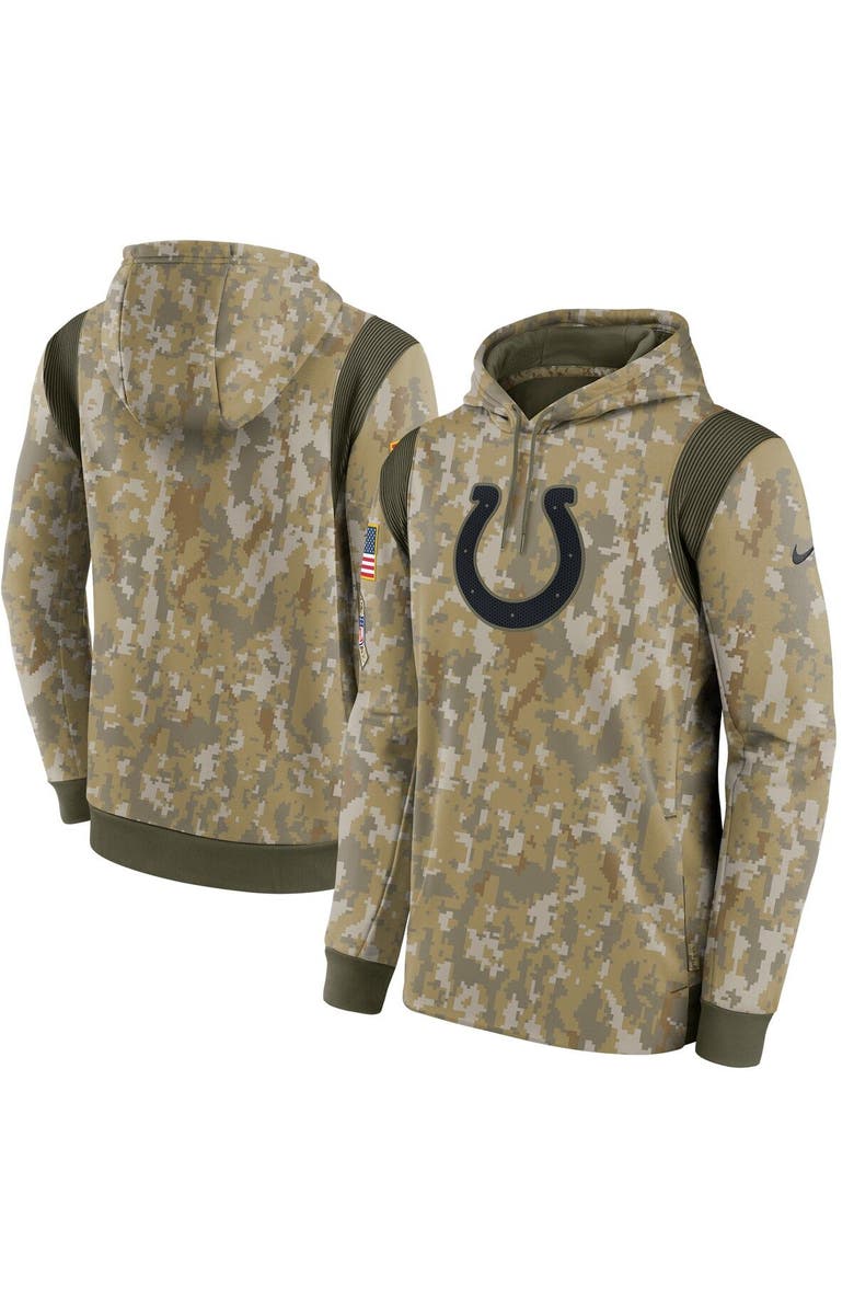 Nike Men's Nike Camo Indianapolis Colts 2021 Salute To Service Therma Performance Pullover Hoodie, Main, color, 