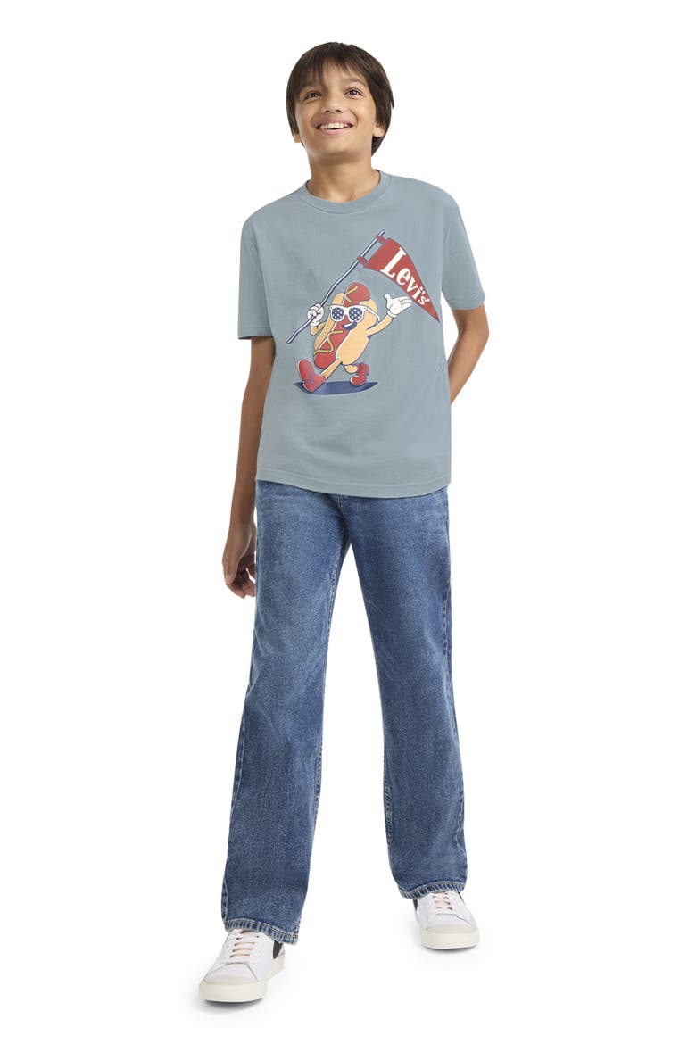 Kids' Hot Dog Logo Graphic T-Shirt, Alternate, color, LEAD