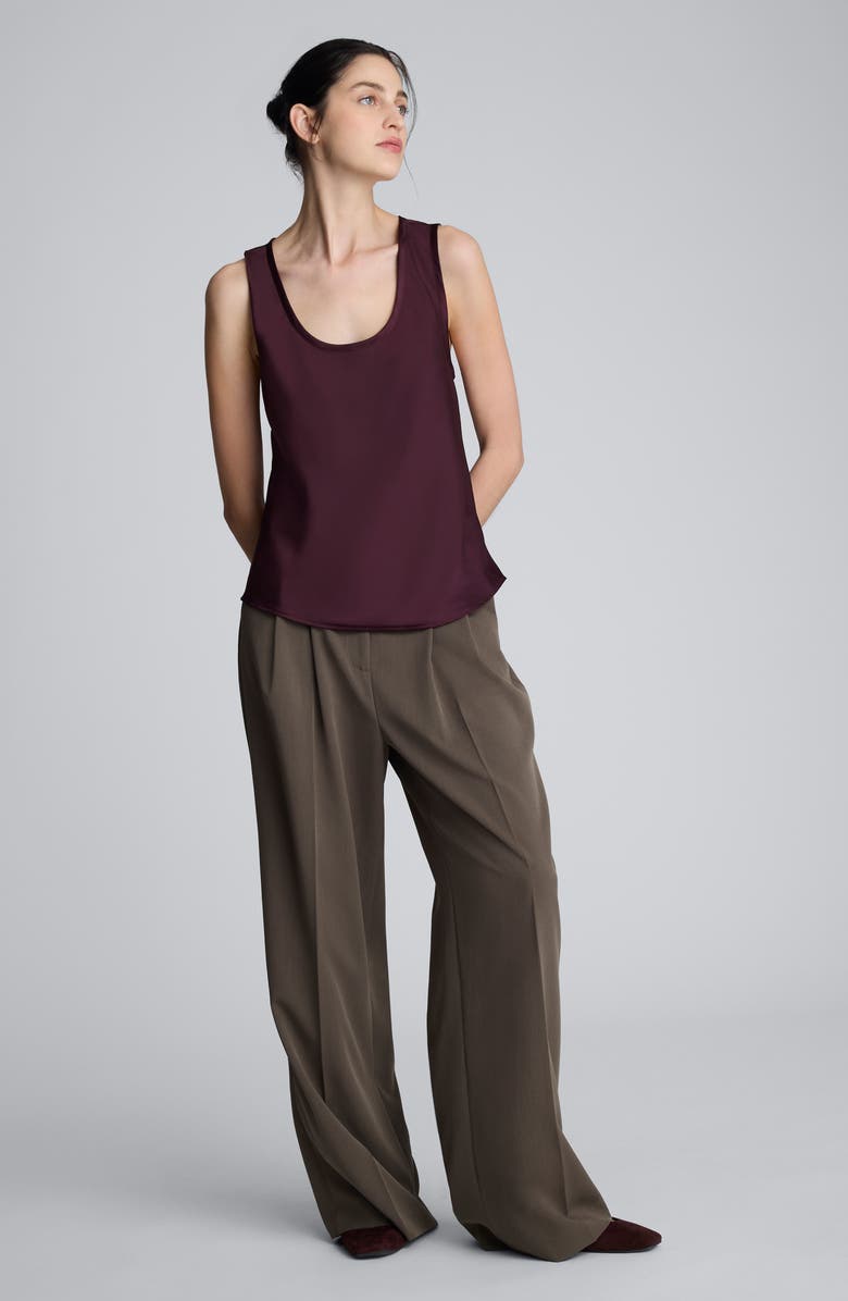 Kenneth Cole Double Pleat High Waist Wide Leg Pants, Alternate, color, Pewter Green