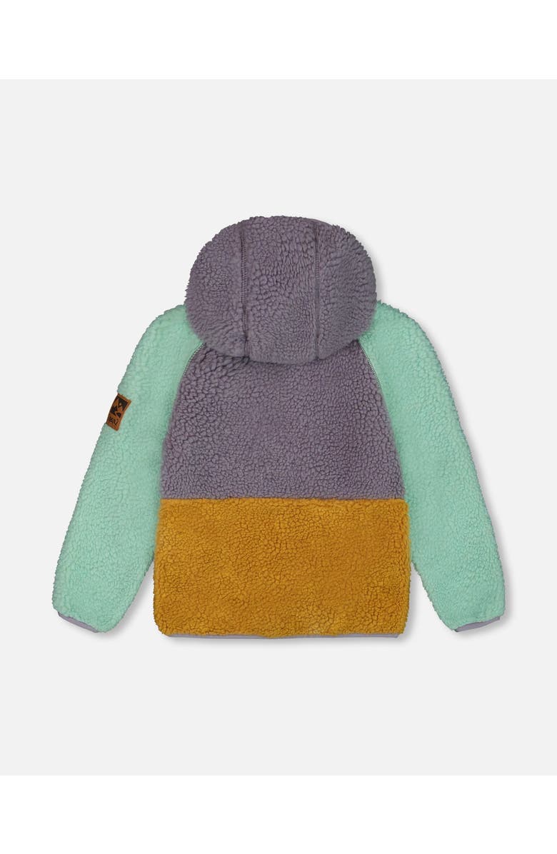 Deux par Deux Baby Girl's Mid-Season Colorblock Jacket Lilac, Pale Turquoise, And Yellow, Alternate, color, 