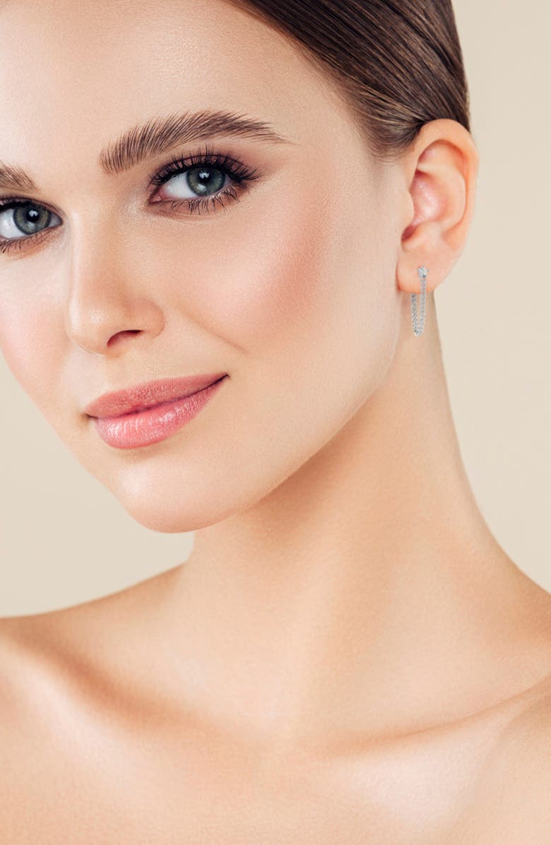 GLAZE JEWELRY Star Front/Back Earrings, Alternate, color, Silver