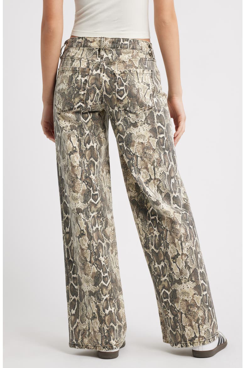 Althea Snakeskin Print Low Rise Wide Leg Jeans, Alternate, color, SNAKE