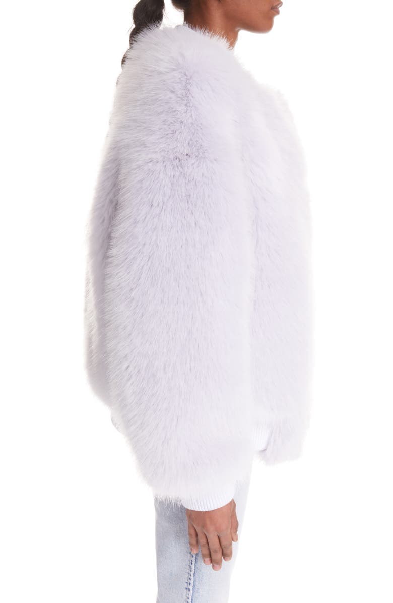 Balmain Faux Fur Bomber Jacket, Alternate, color, 