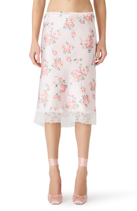 Alayna Floral Satin Skirt