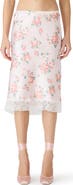Steve Madden Alayna Floral Satin Skirt