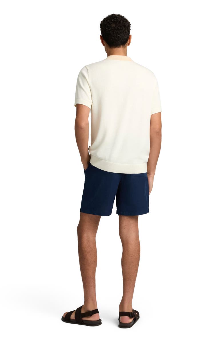 Onia Cotton Knit Short Sleeve Polo, Alternate, color, Natural/Egret