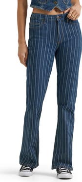 Lee Stripe Mid Rise Bootcut Jeans