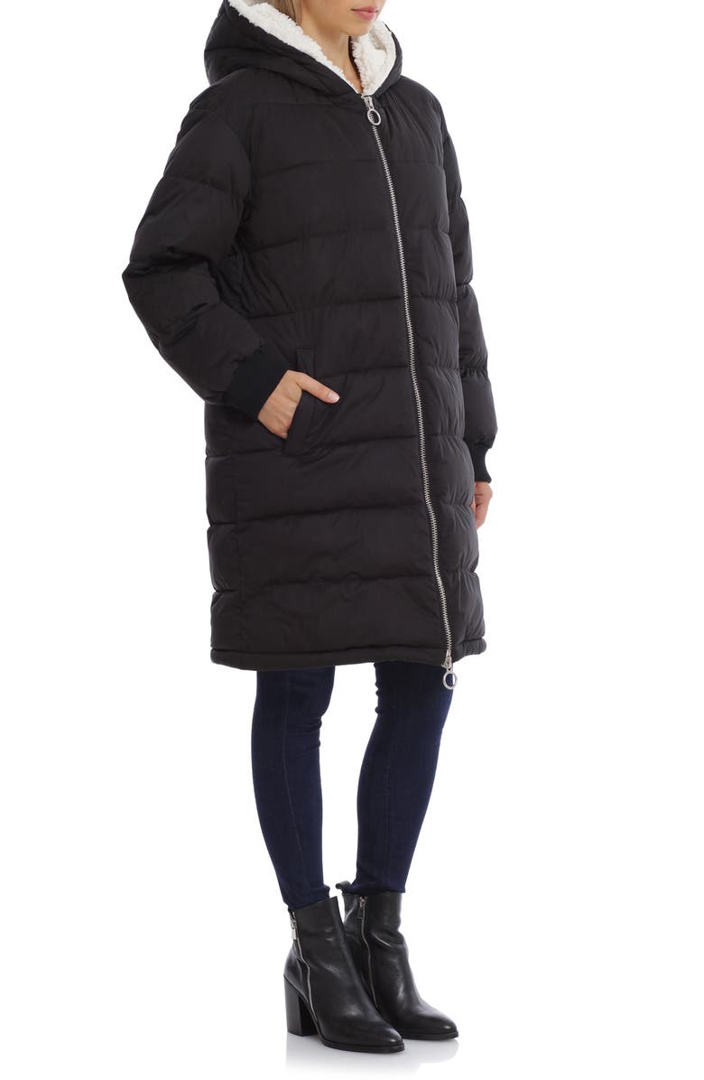 Avec Les Filles Thermal Puff<sup>™</sup> Faux Shearling Lined Hooded Puffer Coat, Alternate, color, 