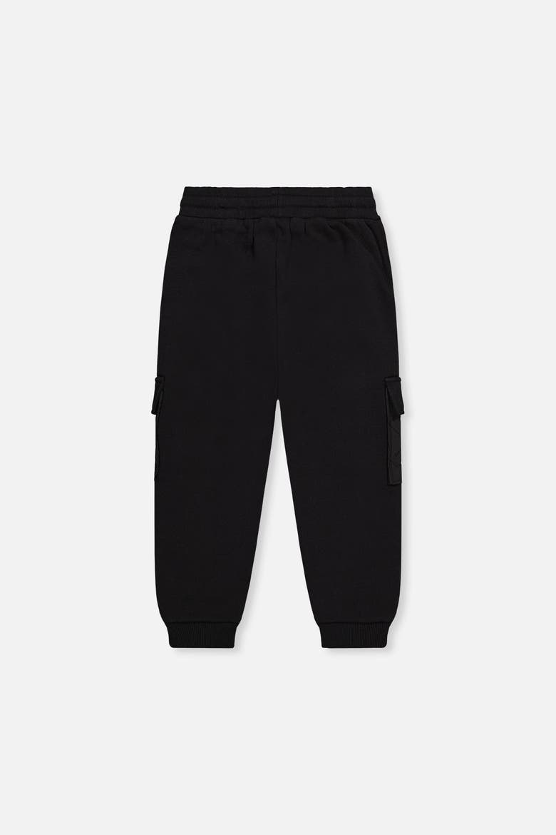 Bi-Material Fleece Cargo Pocket Quilted Panel Sweatpants, Alternate, color, Black