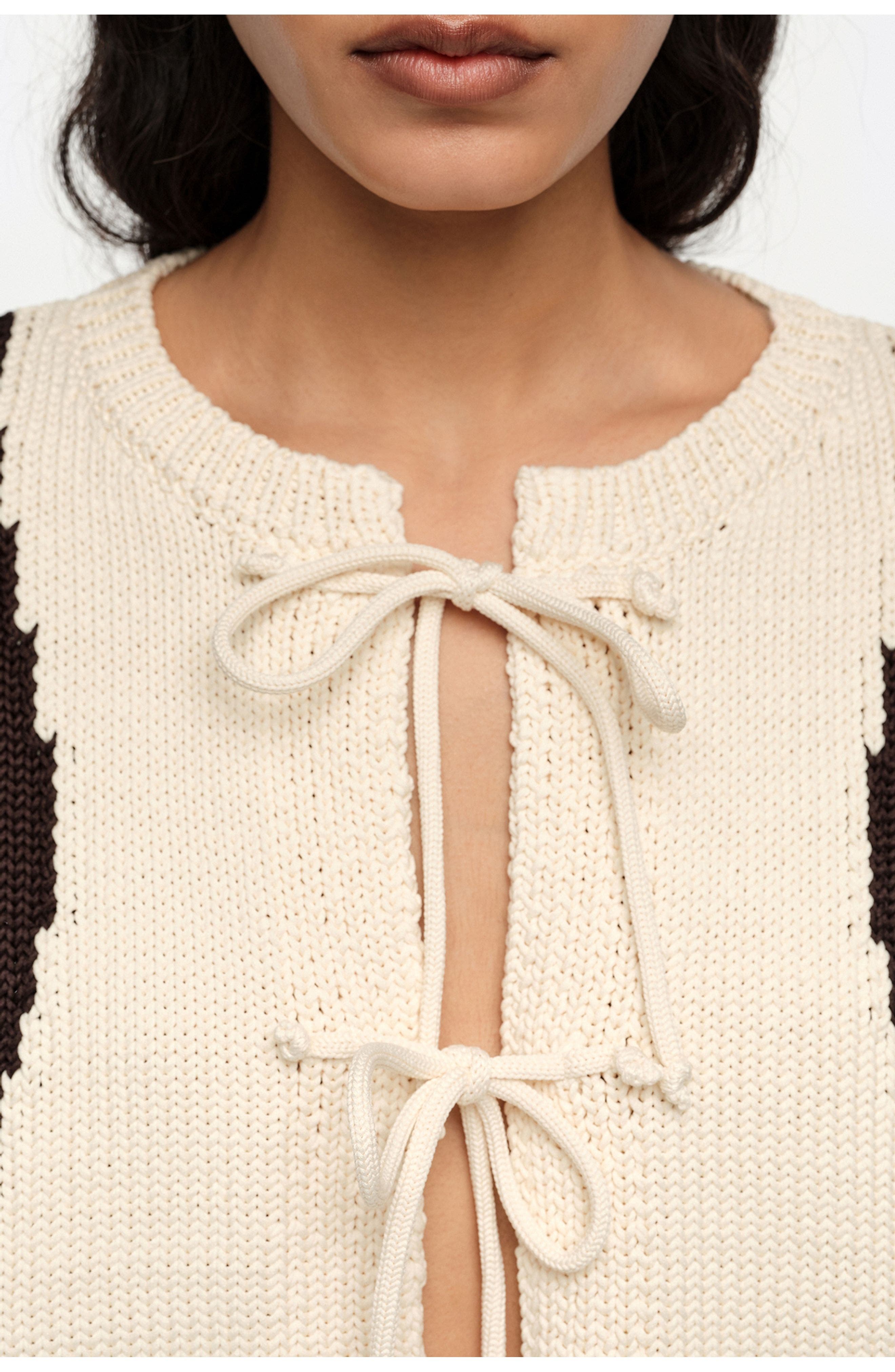 Tricolor Tie Cardigan - image 2