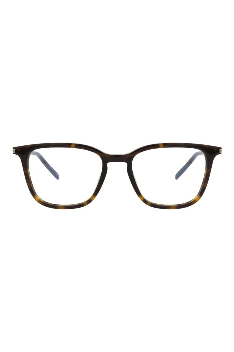 52mm Square Optical Glasses, Main, color, HAVANA HAVANA TRANSPARENT