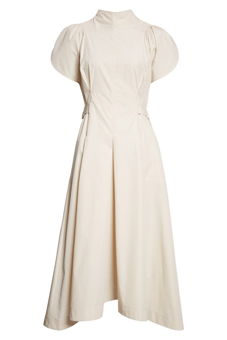 Puff Sleeve Midi Dress, Alternate, color, STONE