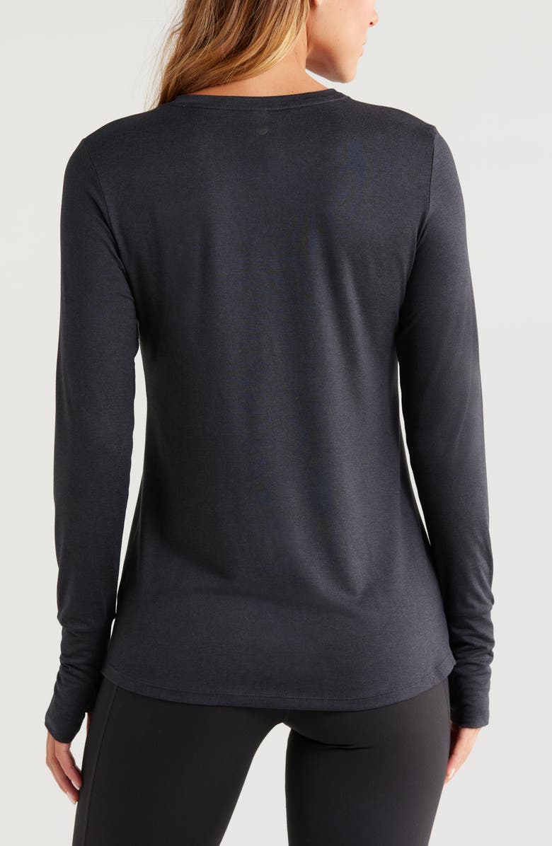 Zella Liana Restore Soft Lite Long Sleeve T-Shirt, Alternate, color, Black