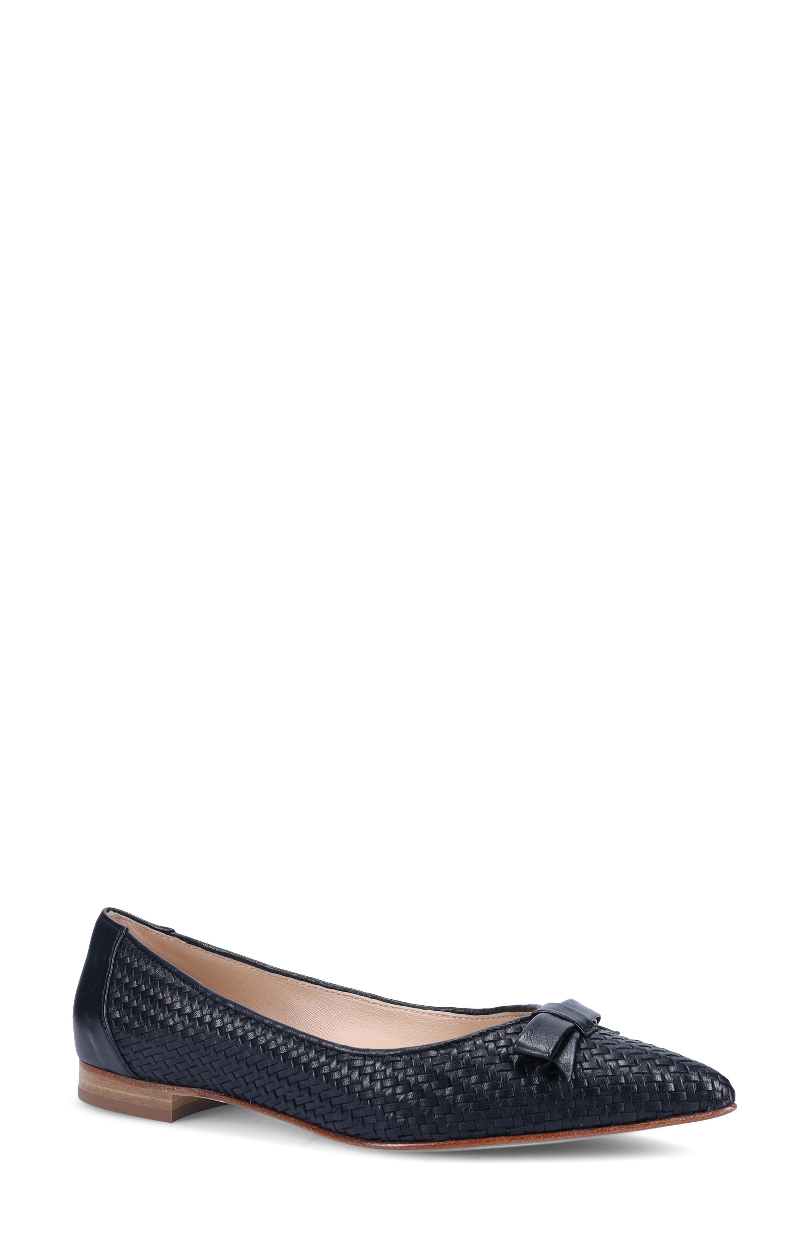 Ron White Jada Pointed Toe Flat, Main, color, Onyx