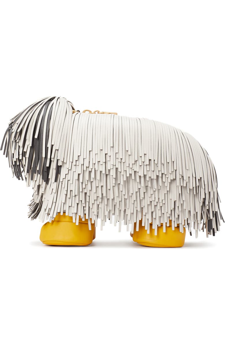 Kate Spade New York scrappy fringed dog leather crossbody bag, Alternate, color,