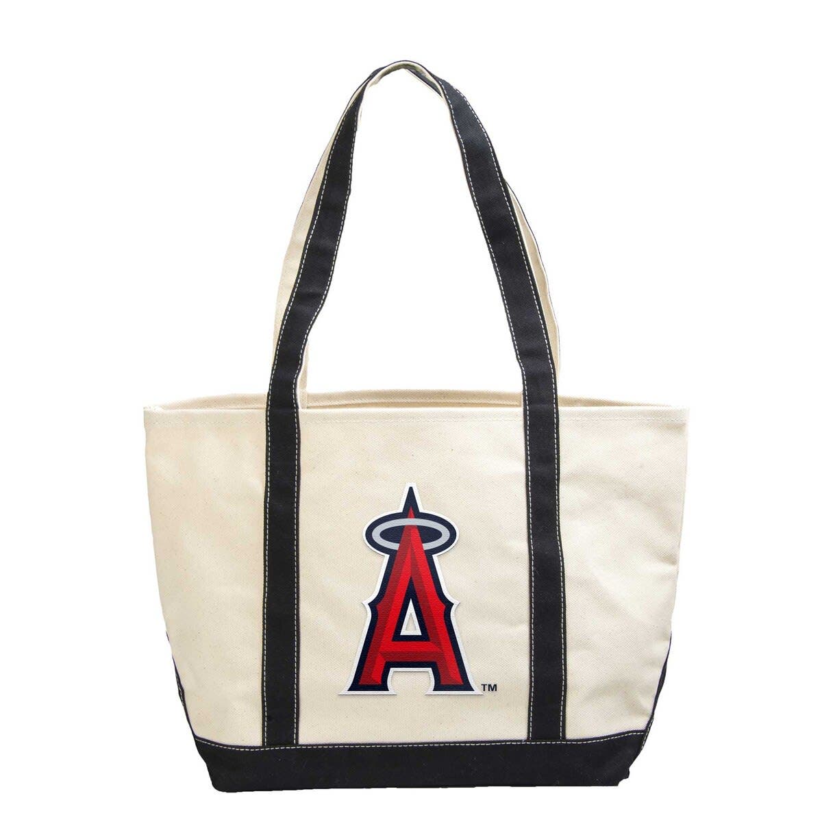 LOGO BRANDS Los Angeles Angels Canvas Tote Bag, Main, color, Cream