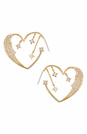 EYE CANDY LOS ANGELES Moon & Star Heart Hoop Earrings