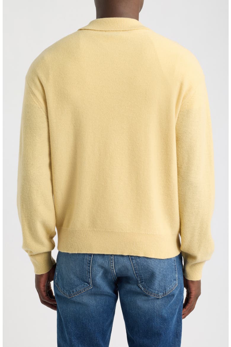 Boiled Wool Polo Sweater, Alternate, color, OLD YELLOW