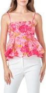 Endless Rose Floral Jacquard Peplum Top