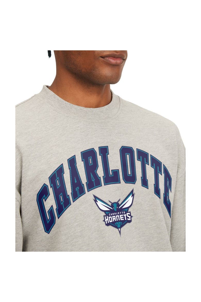 Men's Tommy Jeans Gray Charlotte Hornets James Patch Pullover Sweatshirt, Alternate, color, Gray