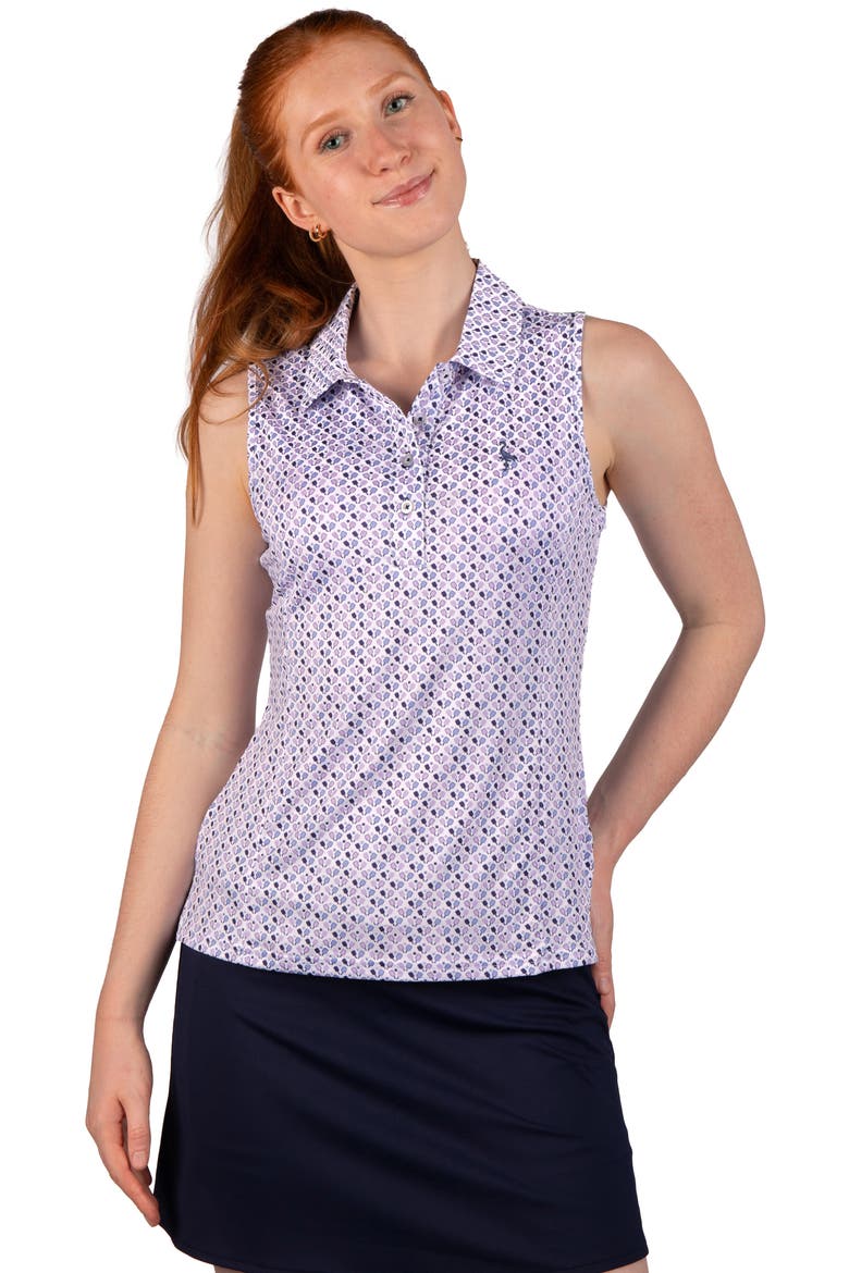Pickleball Print Polo Tank, Alternate, color, WHITE