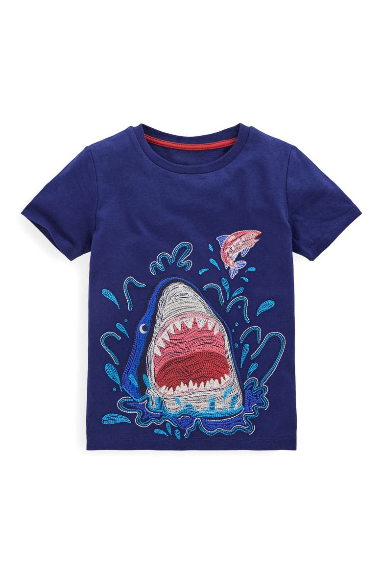 Kids' Shark Glow in the Dark Superstitch Cotton Graphic T-Shirt, Main, color, MEDIEVAL BLUE SHARK