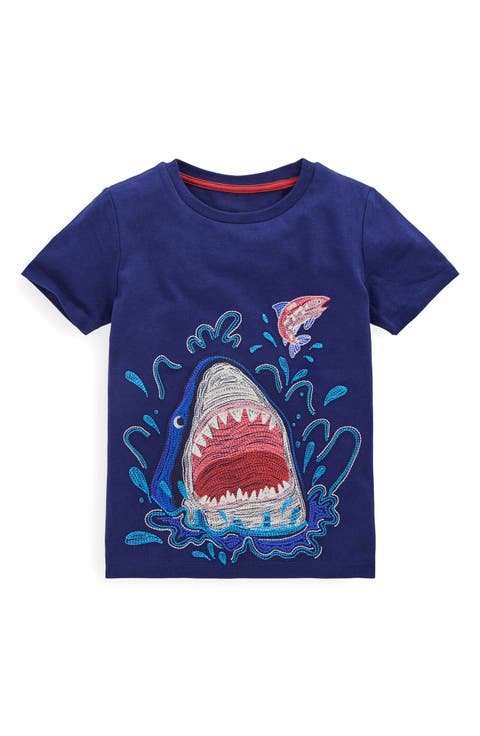 Kids' Shark Glow in the Dark Superstitch Cotton Graphic T-Shirt (Toddler & Little Kid & Big Kid)
