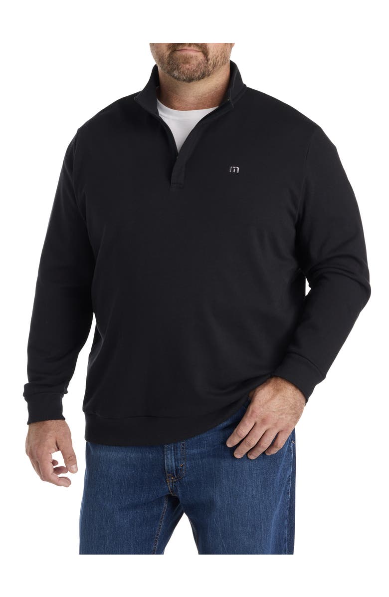 TravisMathew Fit By DXL Big & Tall Cloud 1/4-Zip Pullover, Main, color, Black