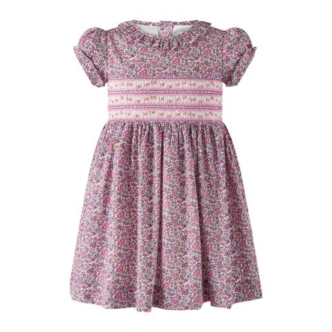 Floral SS Smocked Dress