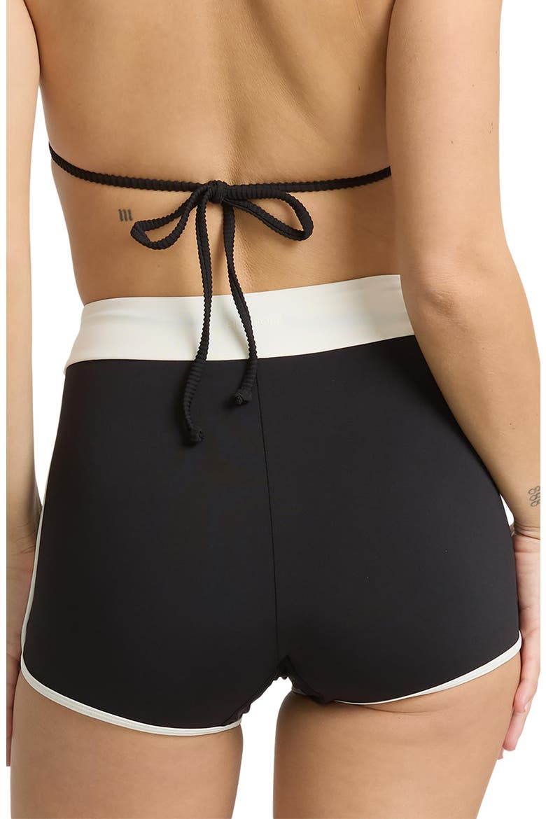 High Tide Drawstring Swim Shorts, Alternate, color, BLACK PEBBLE